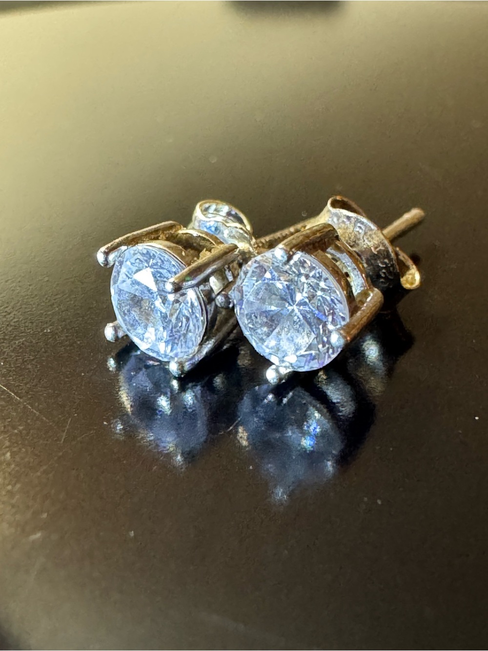925 Sterling Silver CZ Stud Earrings - Classic Solitaire Earrings - IBB